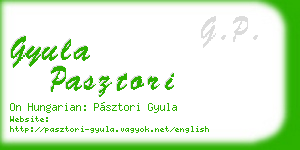 gyula pasztori business card