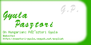 gyula pasztori business card